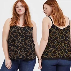 TORRID SOPHIE CHIFFON DOUBLE LAYER SWING CAMI Tank Blouse 1X